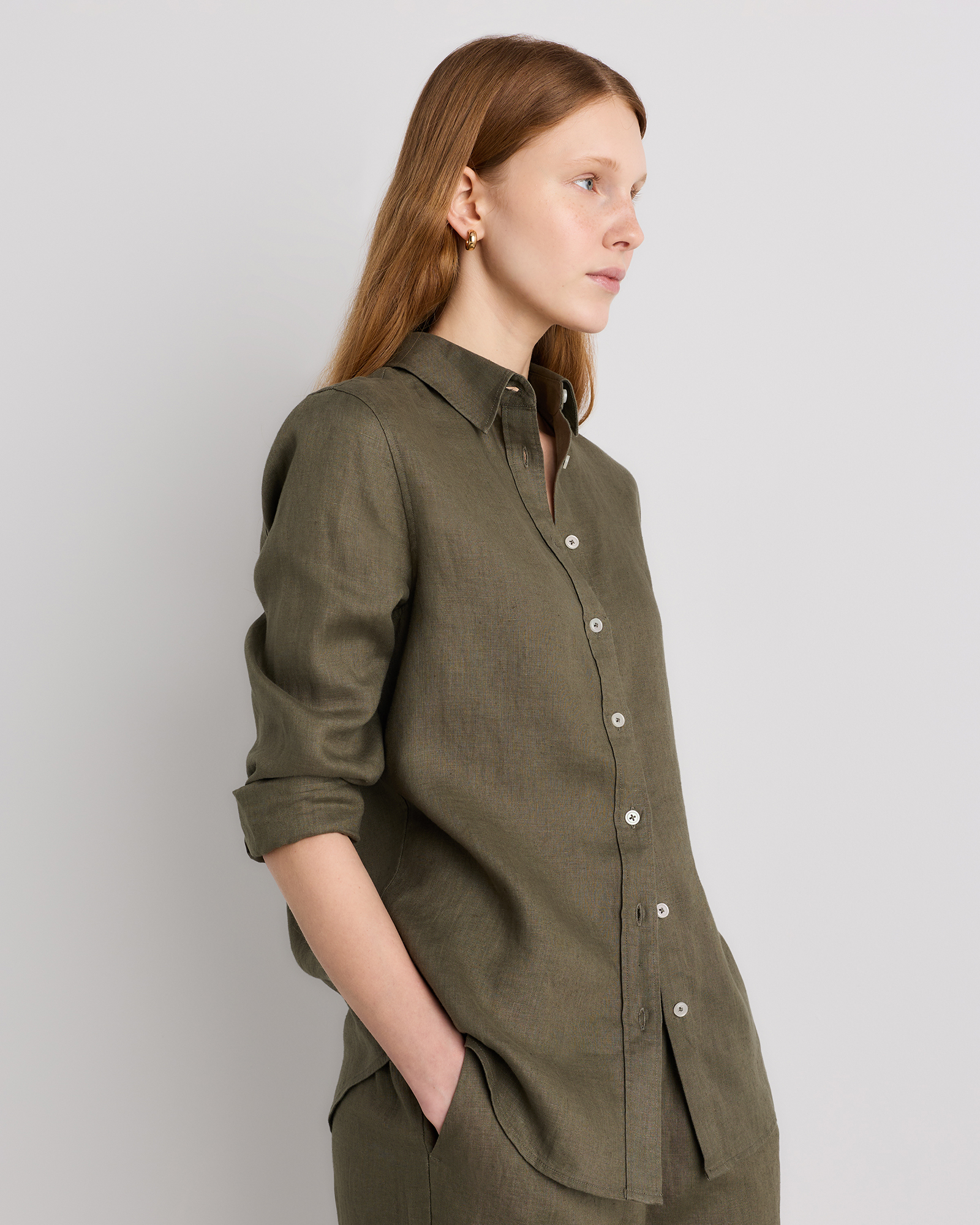 100% European Linen Long Sleeve Shirt