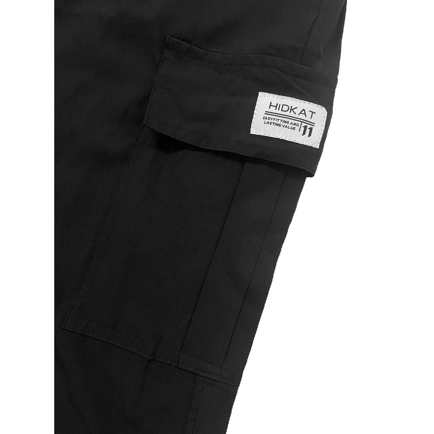 Women Solid Cargo Capri Pant Elastic Drawstring Waist Multi Flap Pockets
