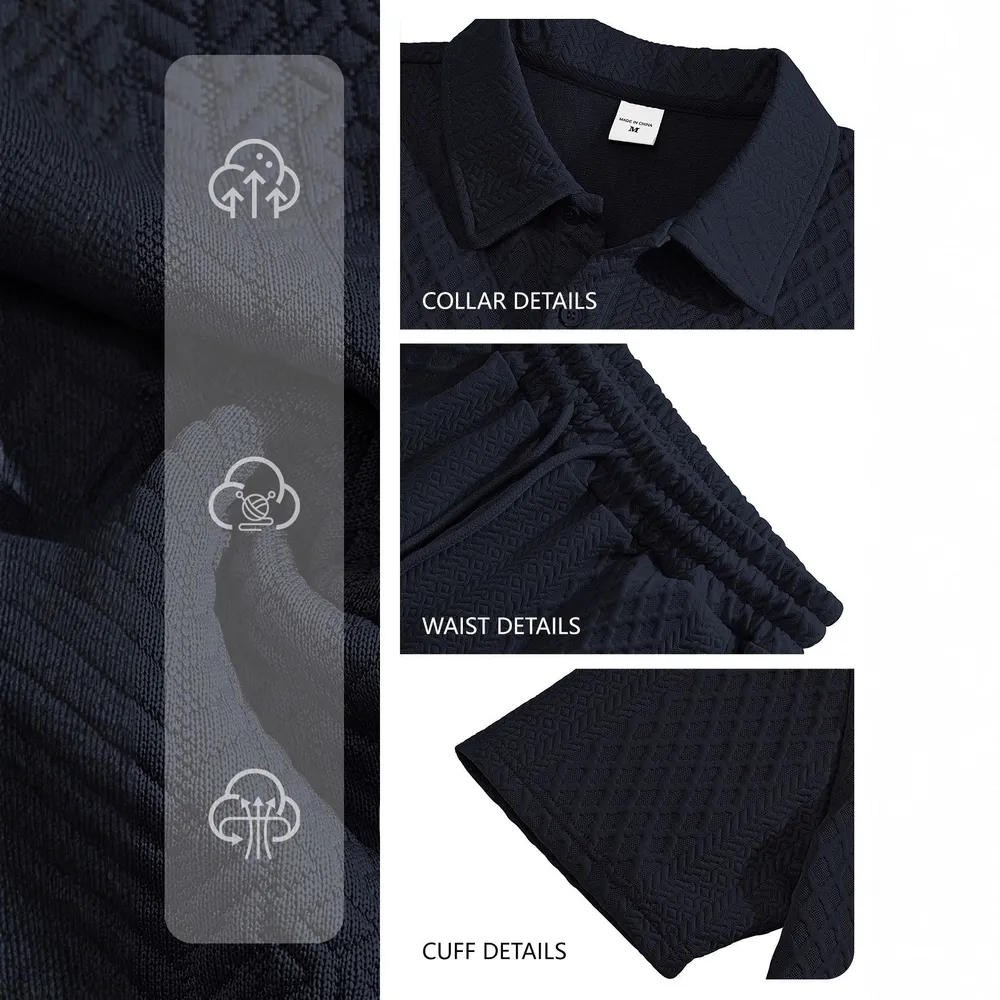 Men's Polo Shirt and Drawstring Shorts Set