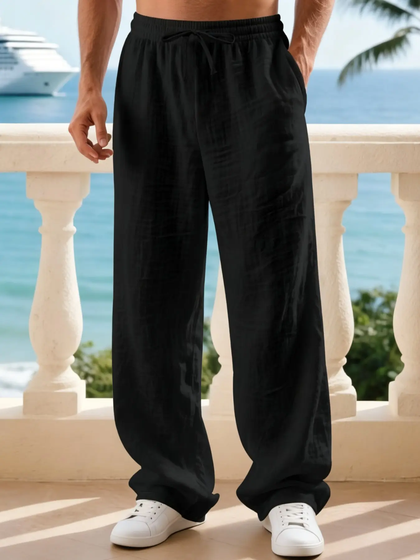 8-Pack Only $28.99 – Men’s Lightweight Linen-Feel Drawstring Casual Pants