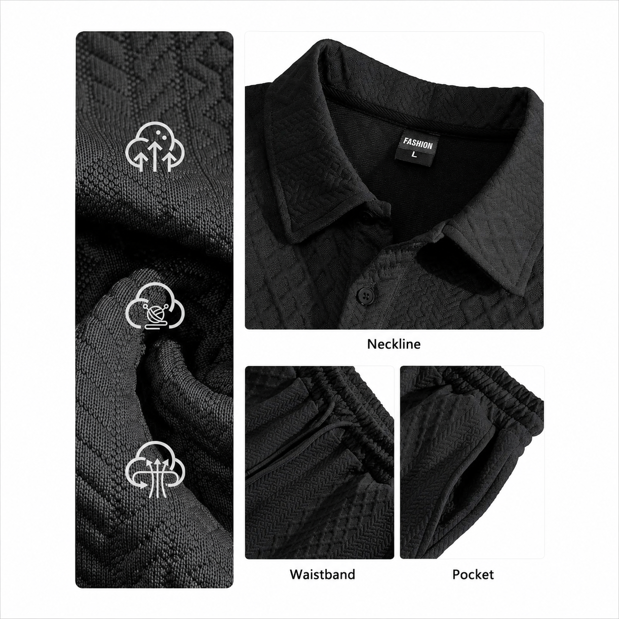 Men's 2 Pieces Outfits Casual Polo Shirt and Shorts Set