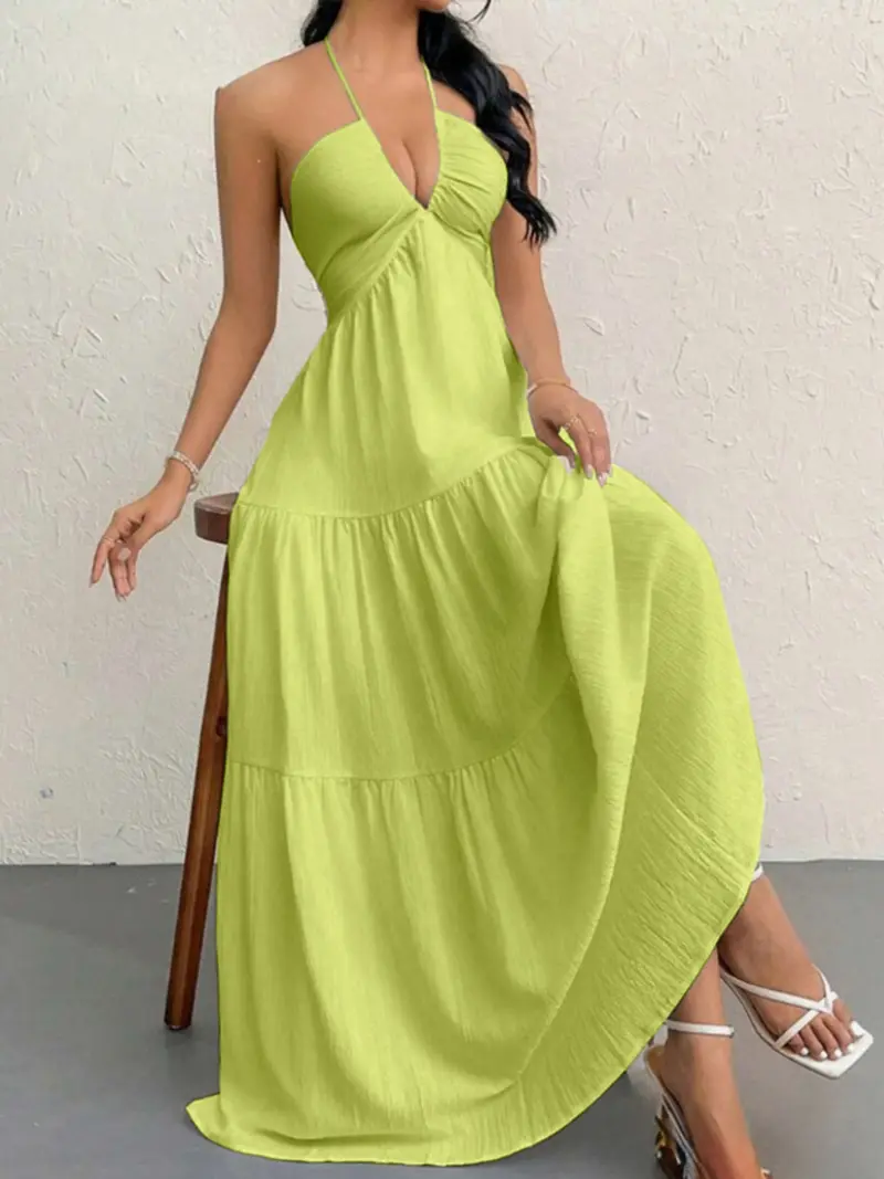 Women's Plain Dress, Summer Clothes Women, Casual Basic Loose Fit Sleeveless Dress for Beach Holiday Vacation, Ladies Summer Clothes, Women's Clothing, Womenswear, Dresses for Party, Minimalist A Line Dress
