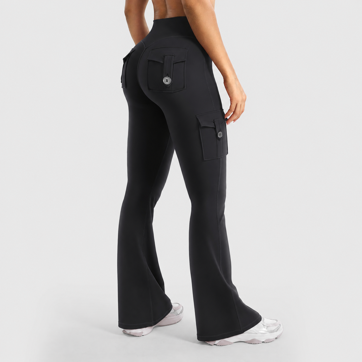 💥 8 Pack Only $24 | Women's Cargo Flare Leggings with Pockets 👖 High Waisted Hidden Scrunch Yoga Workout Pants ✨ No Front Seam Fitness Leggings