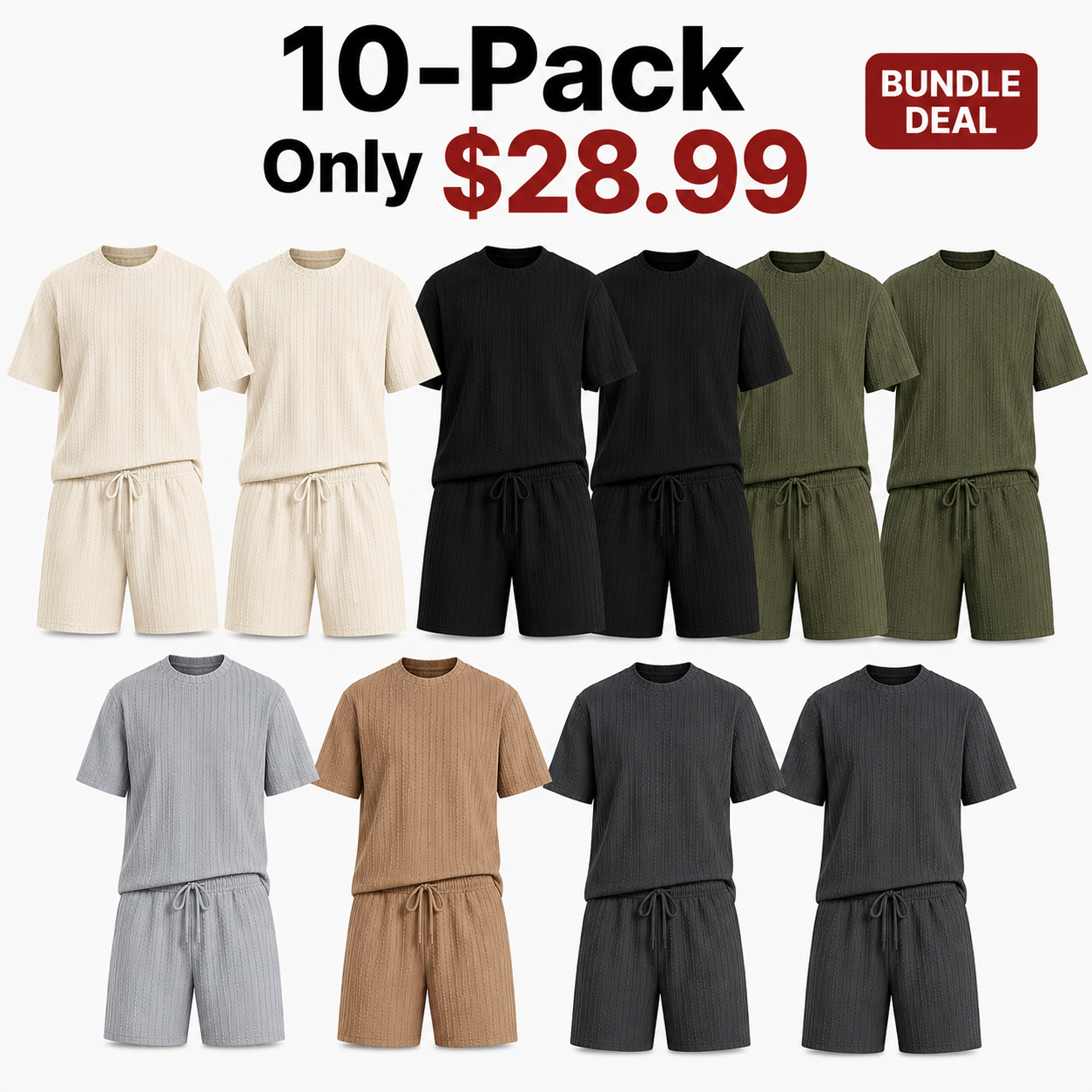 Men's Summer Casual Set - Breathable Tee & Drawstring Shorts