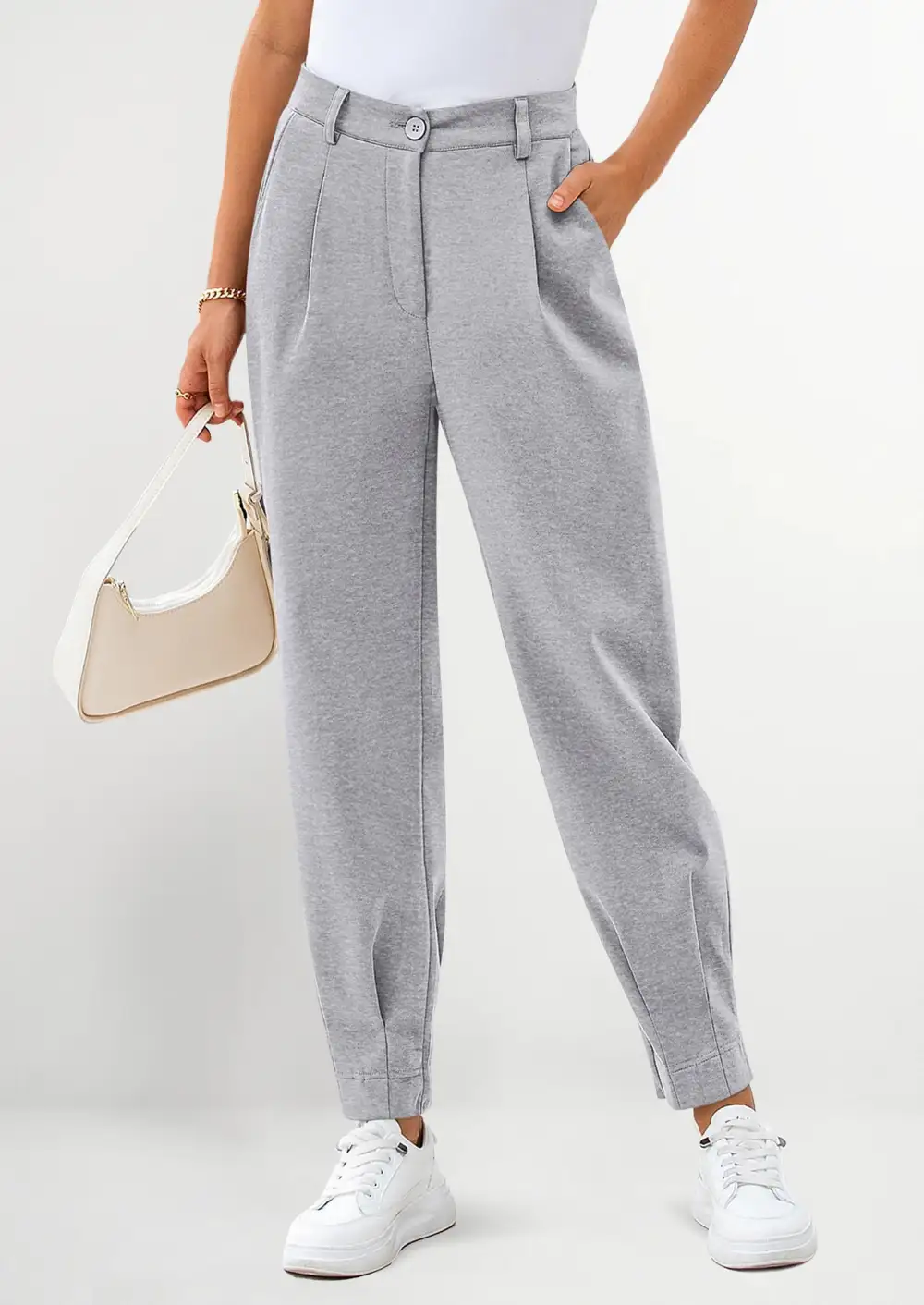 Womens DressPants Business Casual Trendy HighWaisted Ankle Length DressyTrousers Slacks Work Clothes