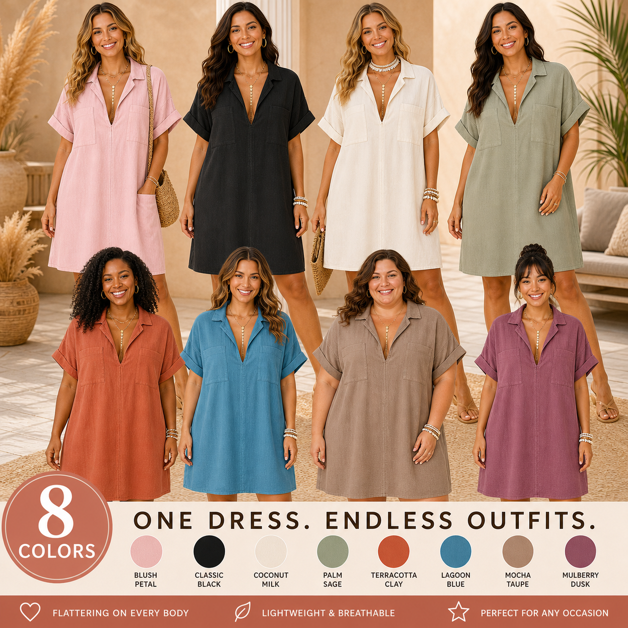 Group photo showing fit across body types
