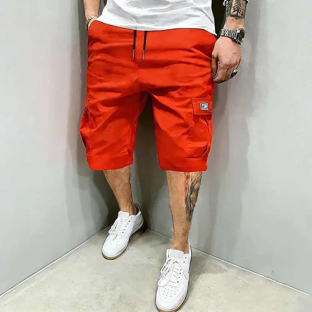 Men's Pockets Drawstring Cargo Shorts