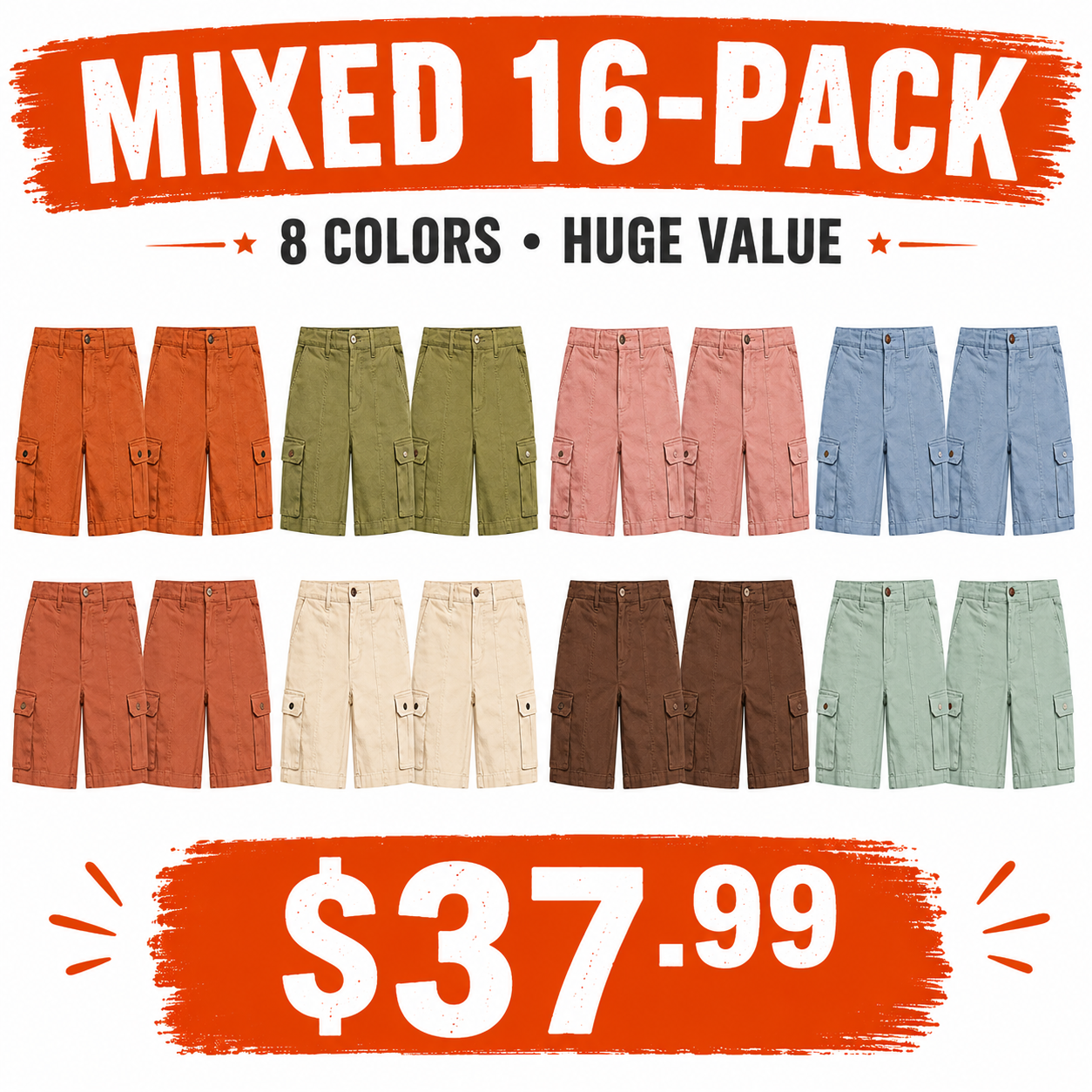 Dusty Rose model for women's relaxed cargo shorts