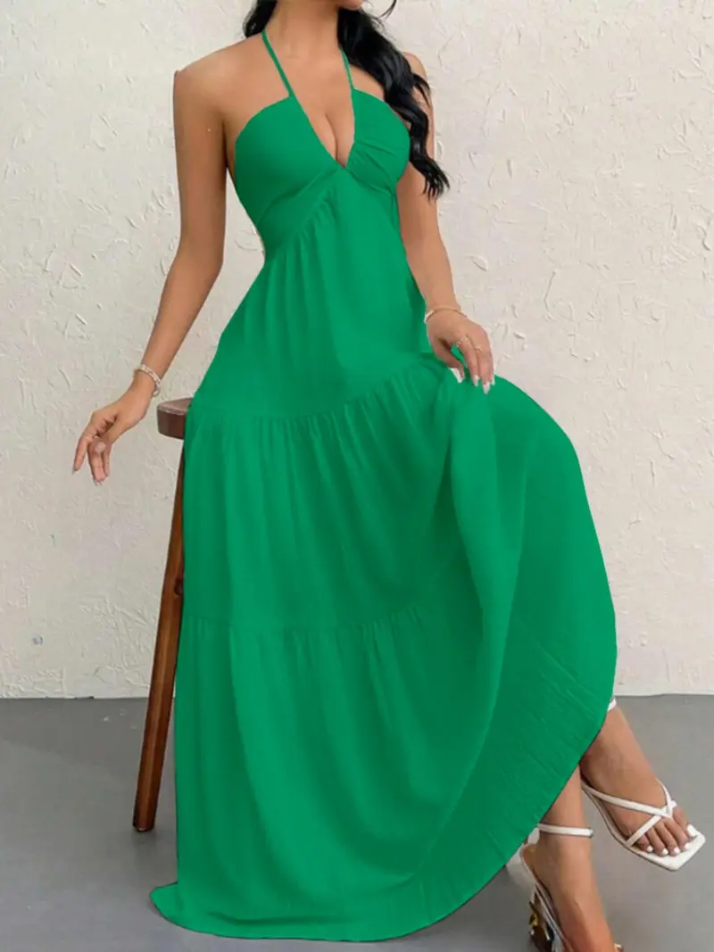 Women's Plain Dress, Summer Clothes Women, Casual Basic Loose Fit Sleeveless Dress for Beach Holiday Vacation, Ladies Summer Clothes, Women's Clothing, Womenswear, Dresses for Party, Minimalist A Line Dress