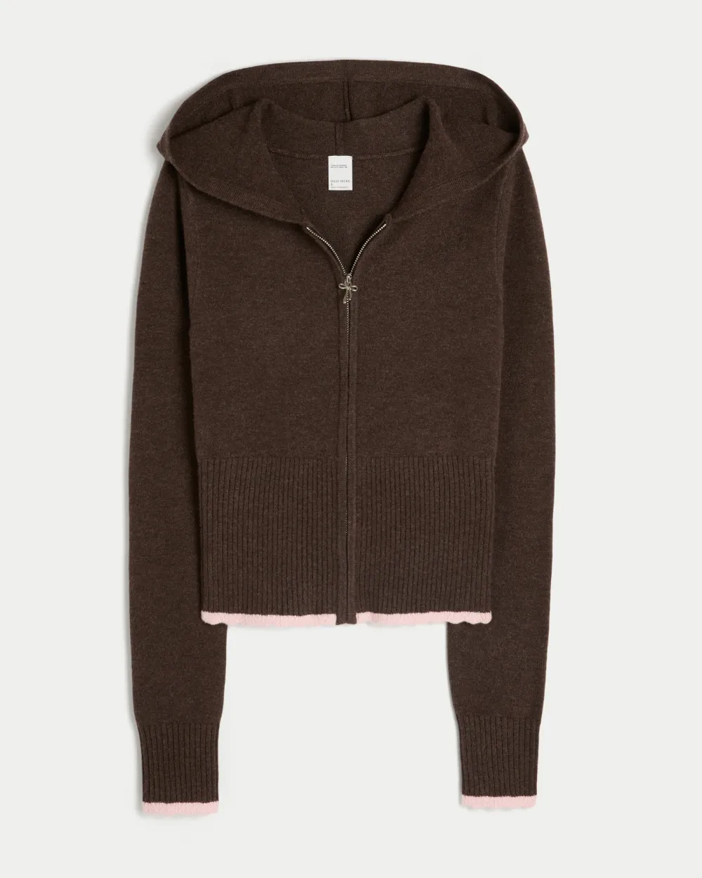Cable-Knit Zip-Up Hoodie Sweater