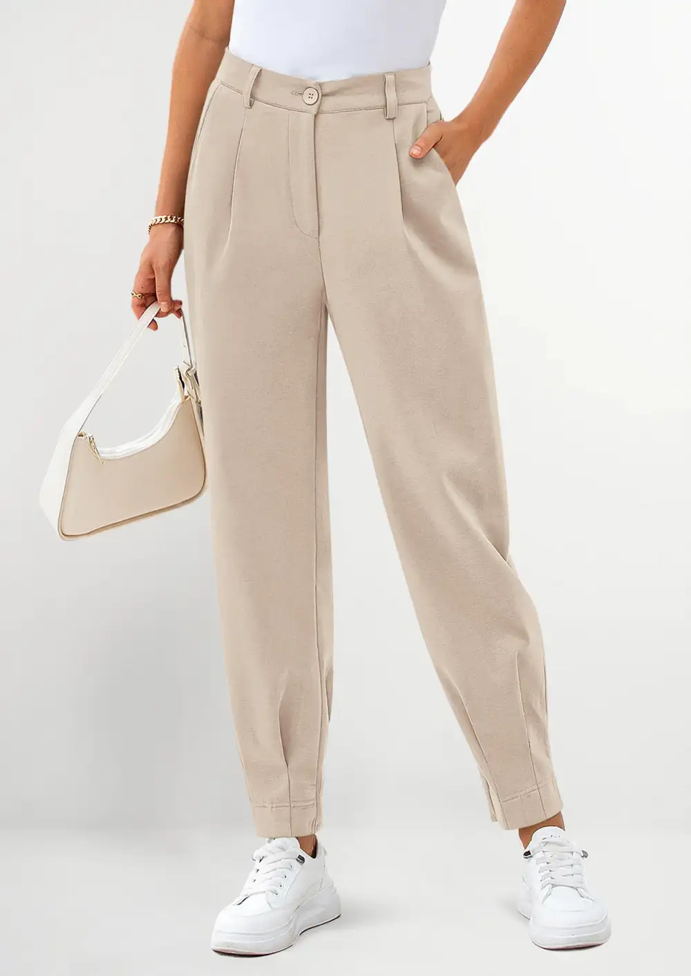 Womens DressPants Business Casual Trendy HighWaisted Ankle Length DressyTrousers Slacks Work Clothes