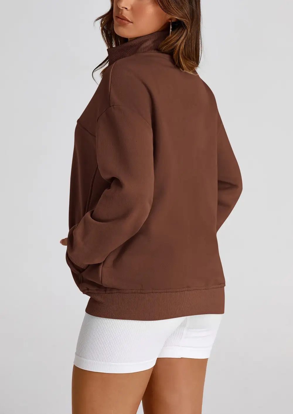 Women's SpringFall Fashion Full Zip Up SweatshirtLong Sleeve Loose Fit TrendyCasual Jacket with Pockets