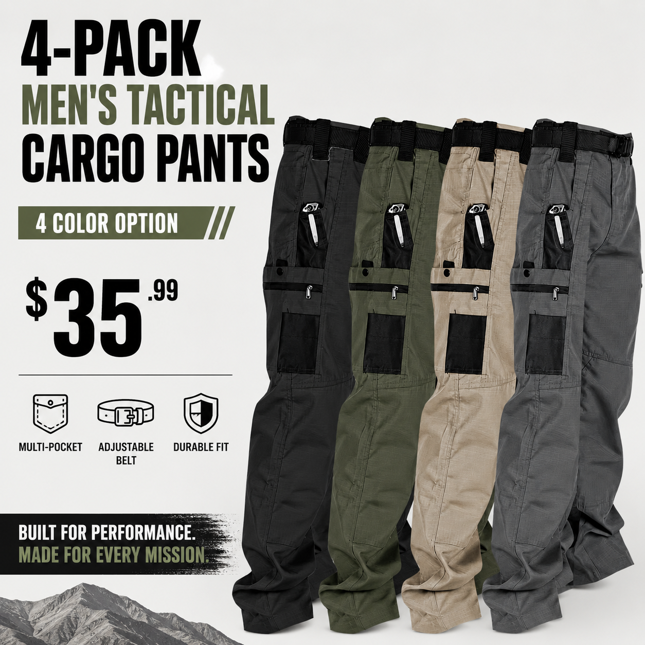Men's Tactical Cargo Pants Bundle
