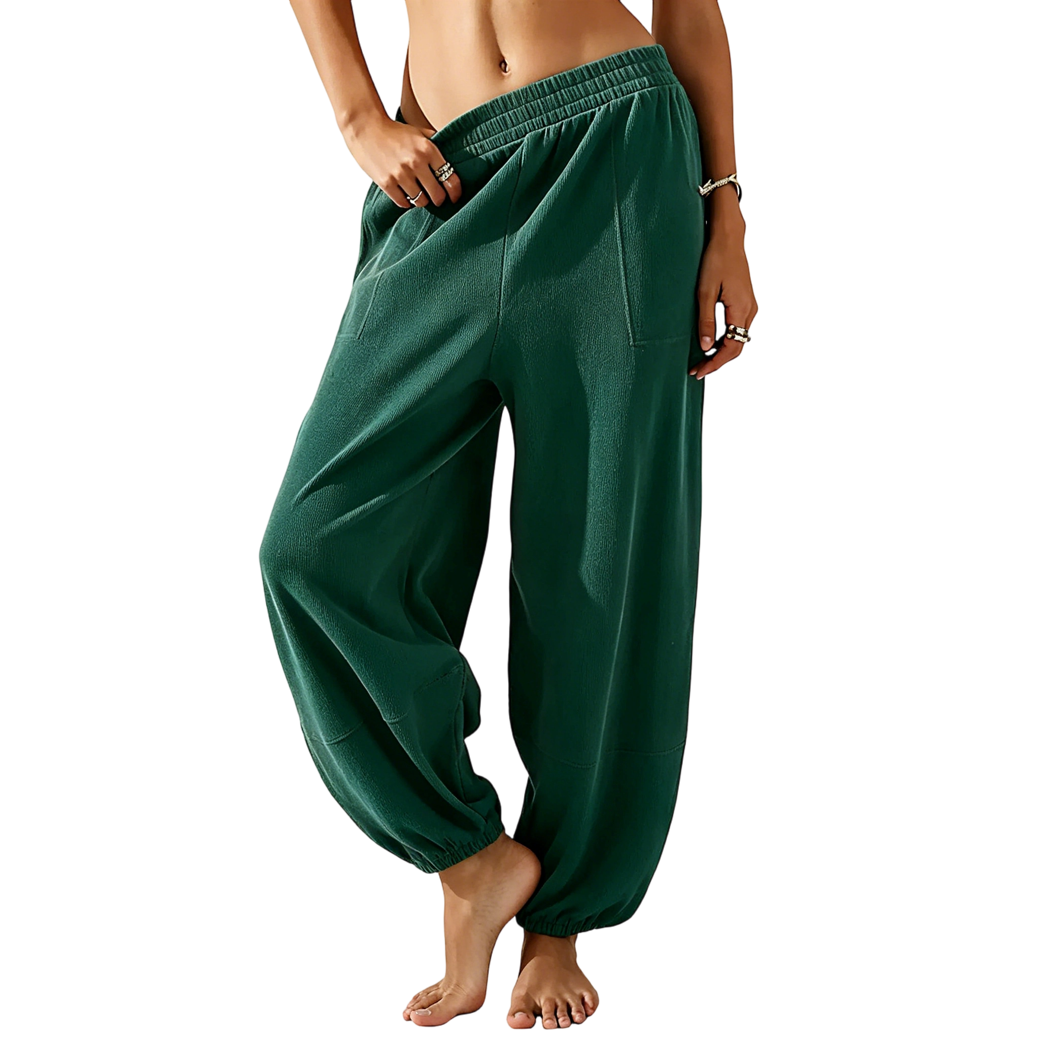 🛒 90% OFF NOW!Womens Baggy Wide Leg Pants Casual Elastic Waisted Palazzo Harem Pants With Pockets（Note: Colors are customizable.)