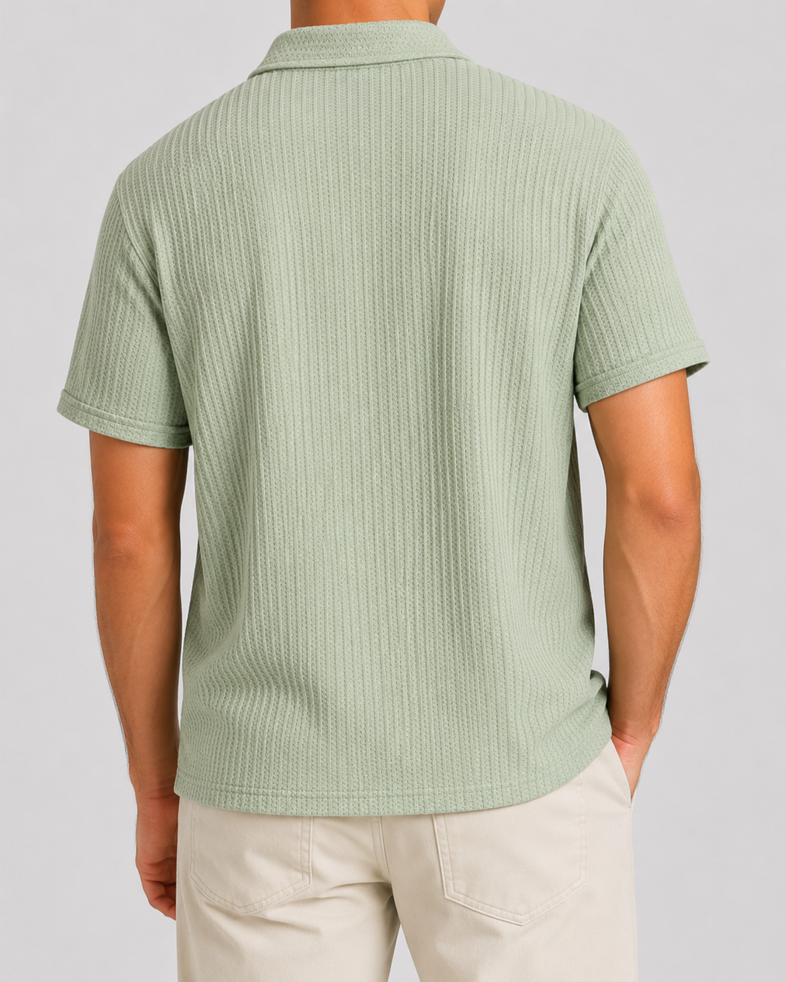 Heather Slate Gray polo shirt model image