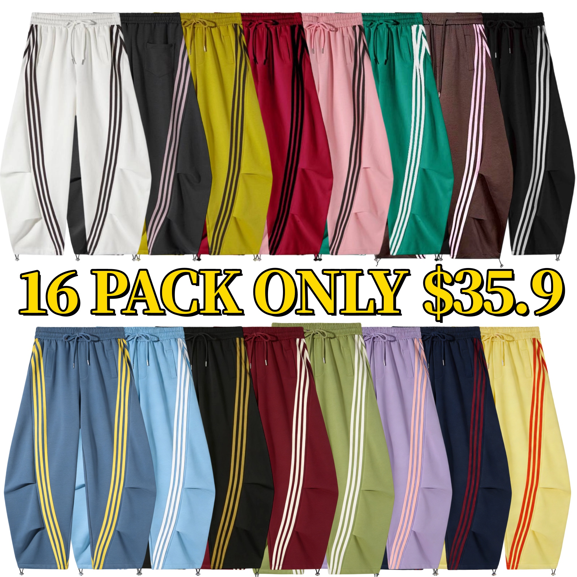Loose Wide Leg Striped Track Pants