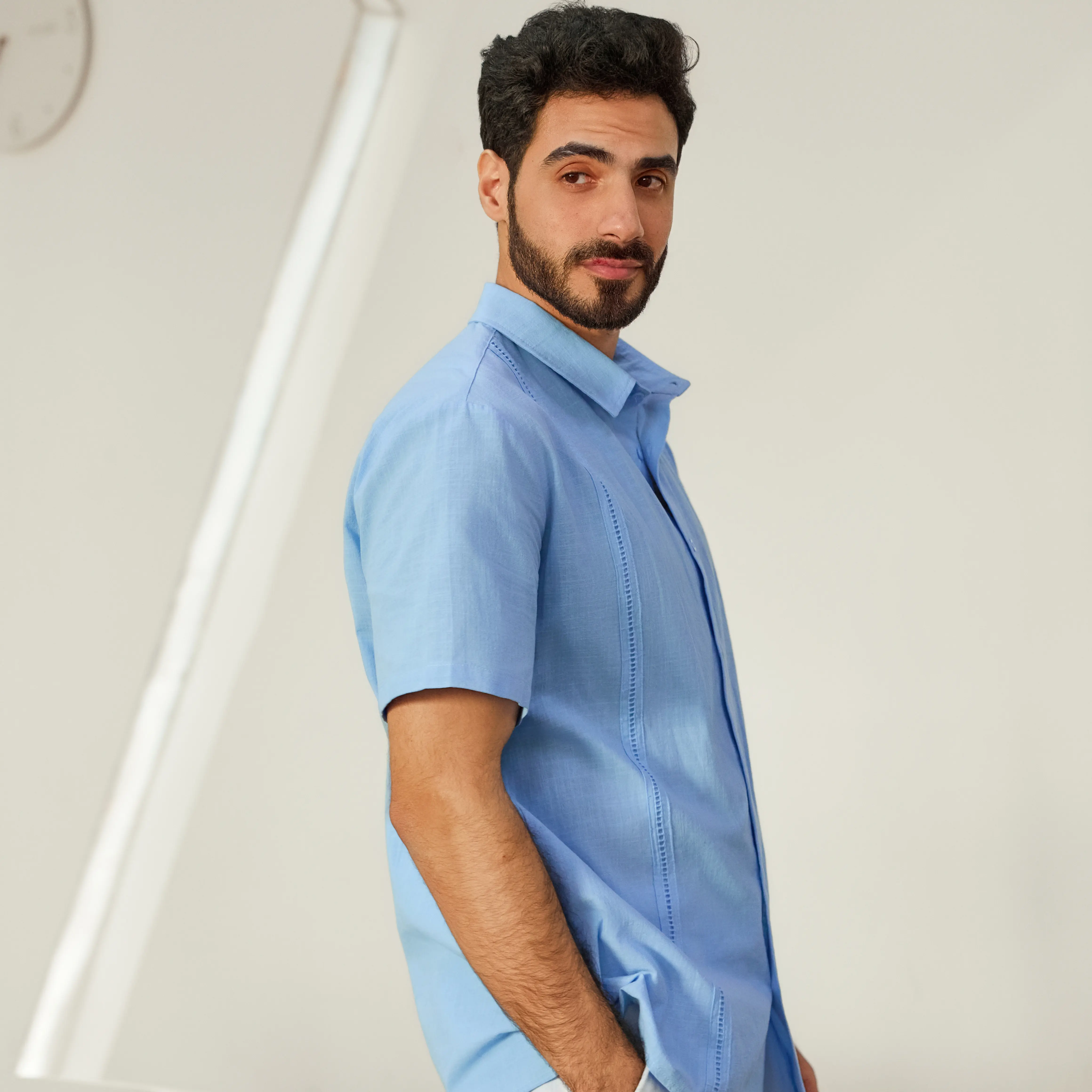 Mens Linen Cuban Guayabera Shirts Button Down Short Sleeve Shirt Cotton Hippie Summer Beach Vacation Shirts Casual Shortsleeve