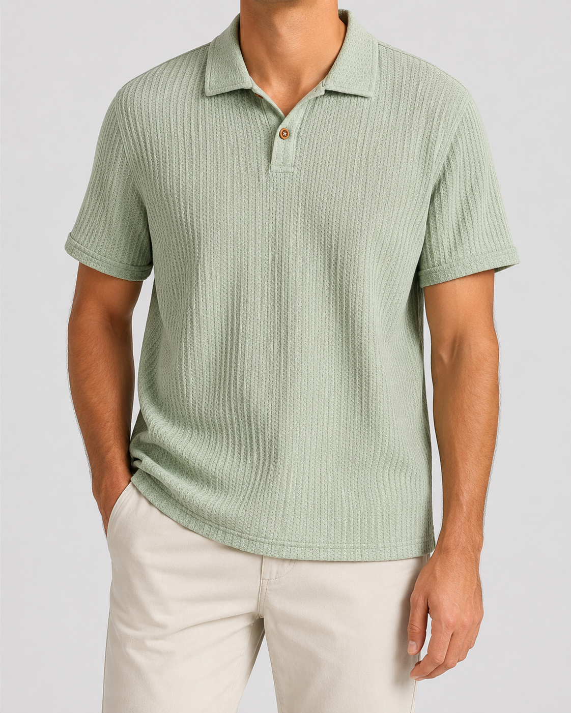 Soft Sage Green polo shirt front image
