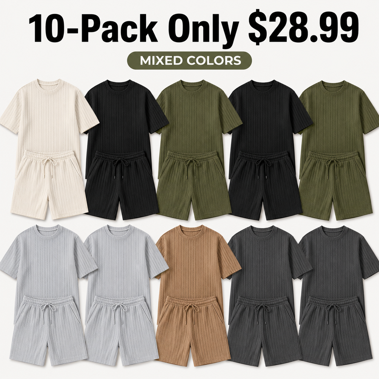 Men's Summer Casual Set - Breathable Tee & Drawstring Shorts