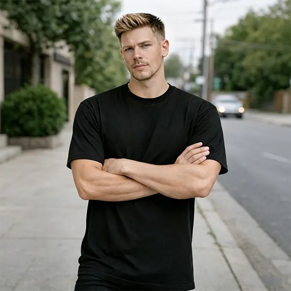 12-Pack $25.9 The more you buy,the lower the price. Stock up! Men's Black Crew Neck T-Shirt,Short Sleeve,Comfort Fit undershirts basic T-shirt Cotton Blend Basic Tee Easy Care Durable  Menswear Top outdoorfun fathersdaygift