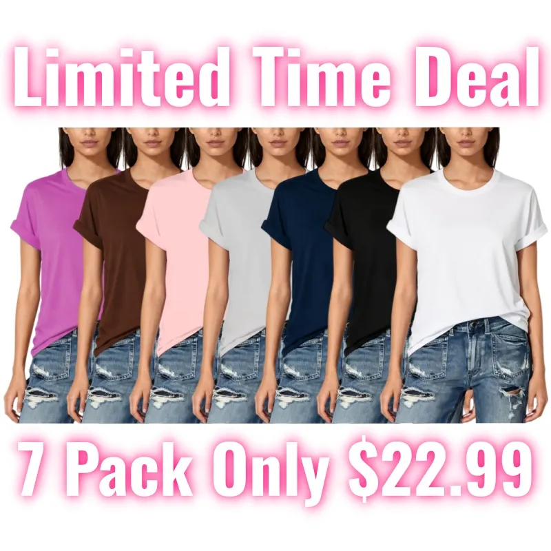 🔥Limited time deal 💥Women's Short Sleeve T-Shirts Multipack