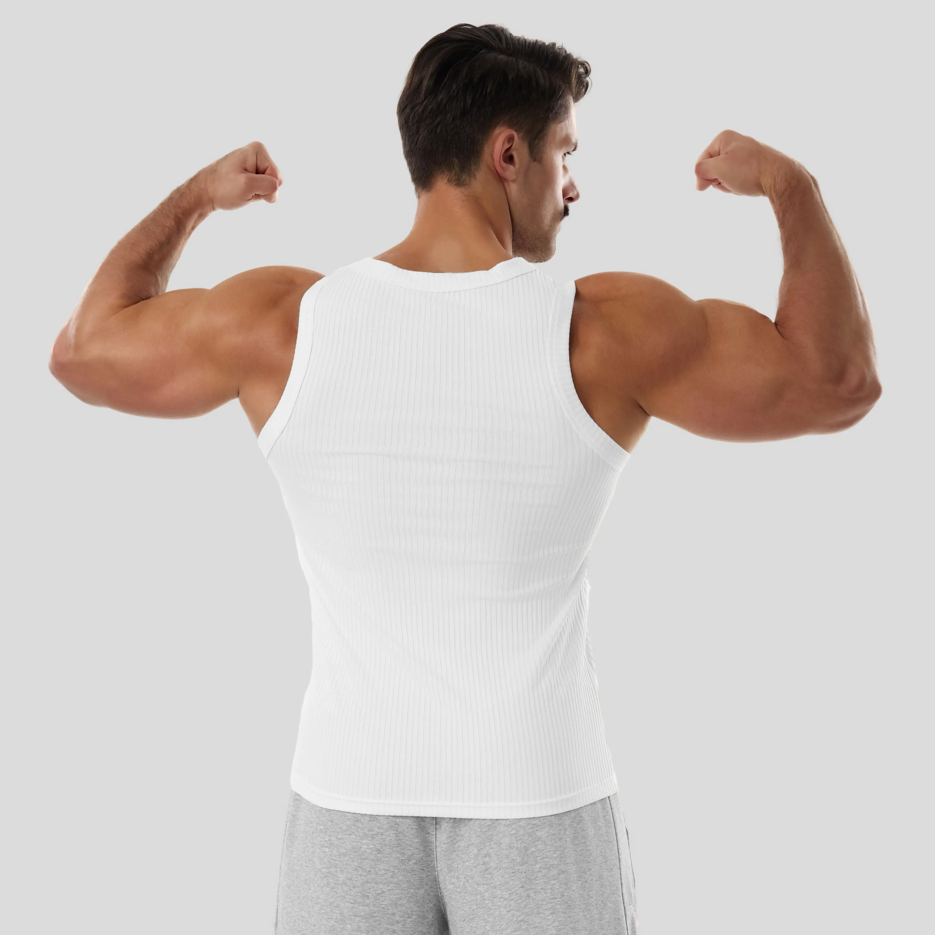 Men’s Wide Strap Ribbed Tank Top