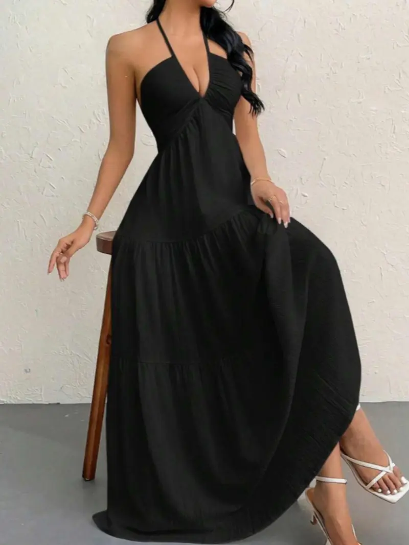 Women's Plain Dress, Summer Clothes Women, Casual Basic Loose Fit Sleeveless Dress for Beach Holiday Vacation, Ladies Summer Clothes, Women's Clothing, Womenswear, Dresses for Party, Minimalist A Line Dress