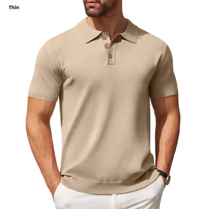 COOFANDY Men's Knit Polo Shirt - Casual Short Sleeve