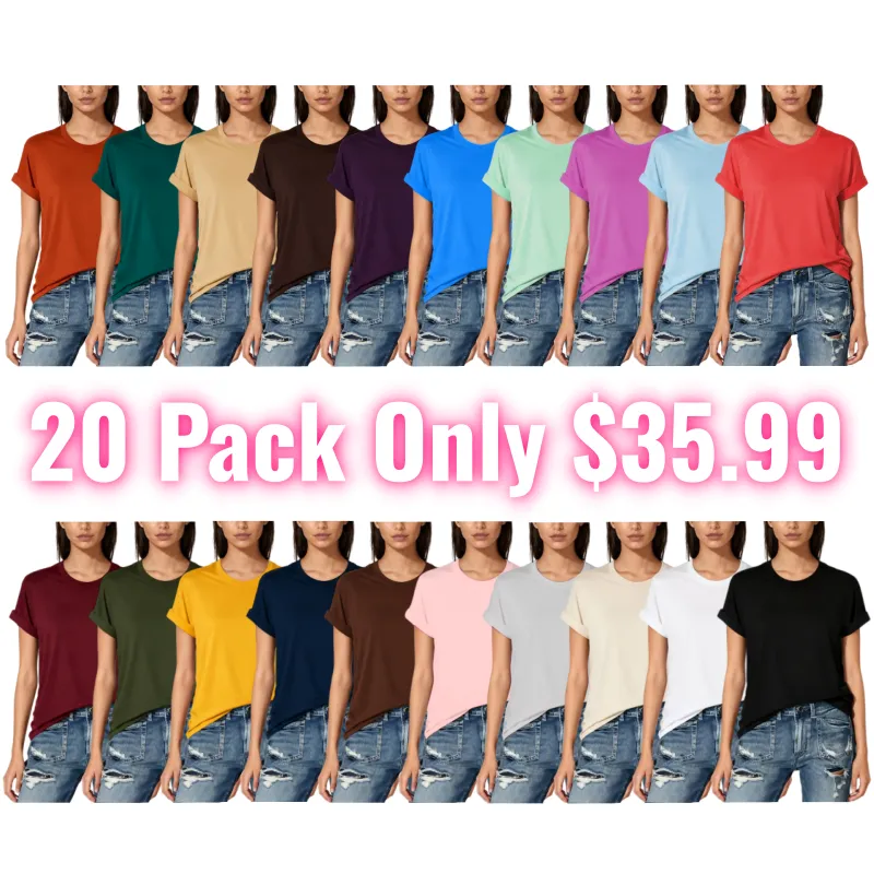 🔥Limited time deal 💥Women's Short Sleeve T-Shirts Multipack