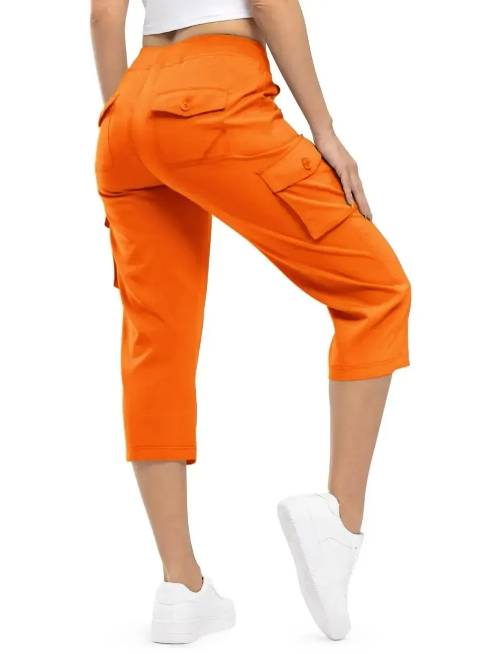 🔥Last day promotion🔥Womens Cargo Capris Lightweight Hiking Pants Shorts Cropped Cotton