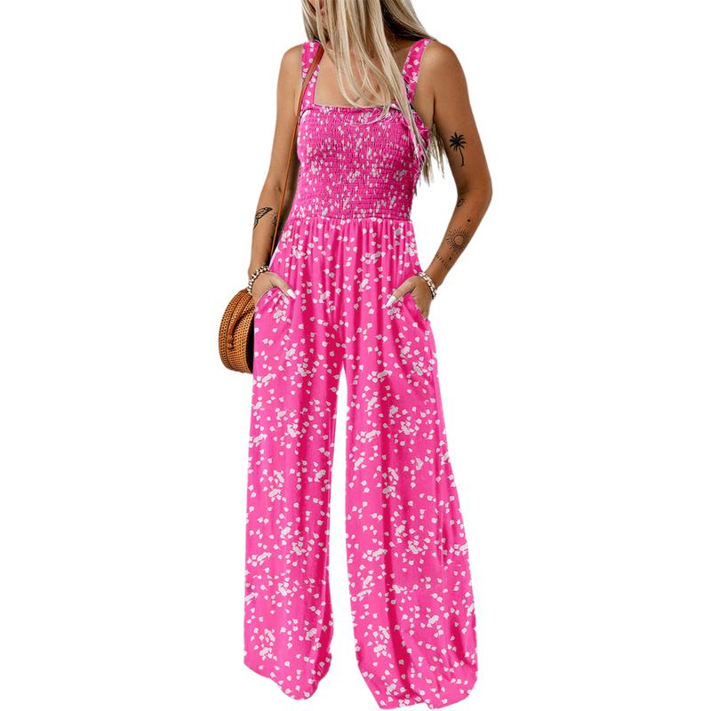 Women’s Casual Print Sleeveless Overalls Jumpsuits