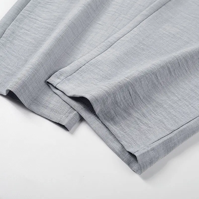 Comfortable Lyocell Linen Trousers，Men’s Casual Straight-Leg Pants, Summer 2026 New Arrival — Loose Fit, Breathable, Drapey Long Pants for Outdoor Walking, Camping, and Vacation; Cool, Soft