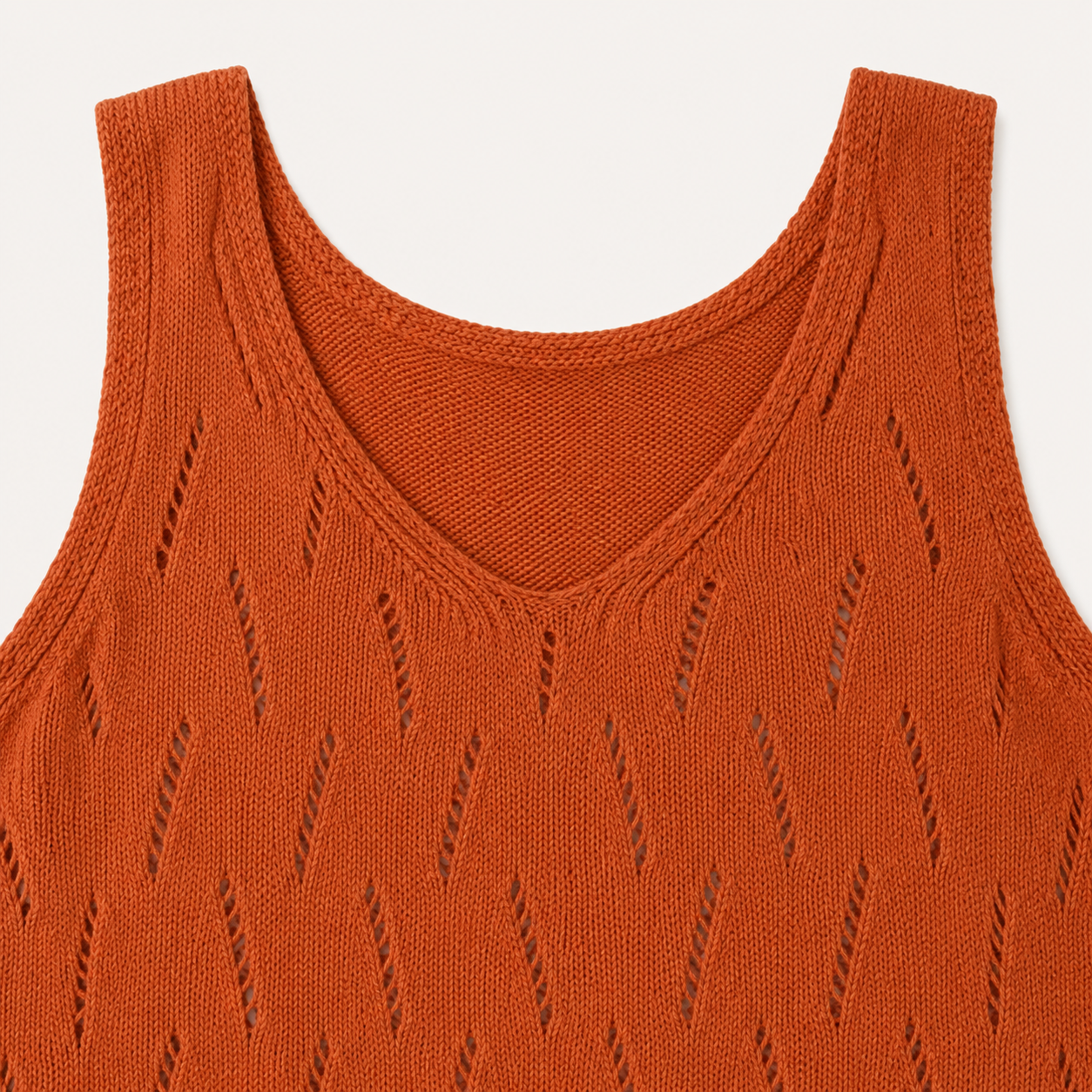 Neckline and open-knit detail