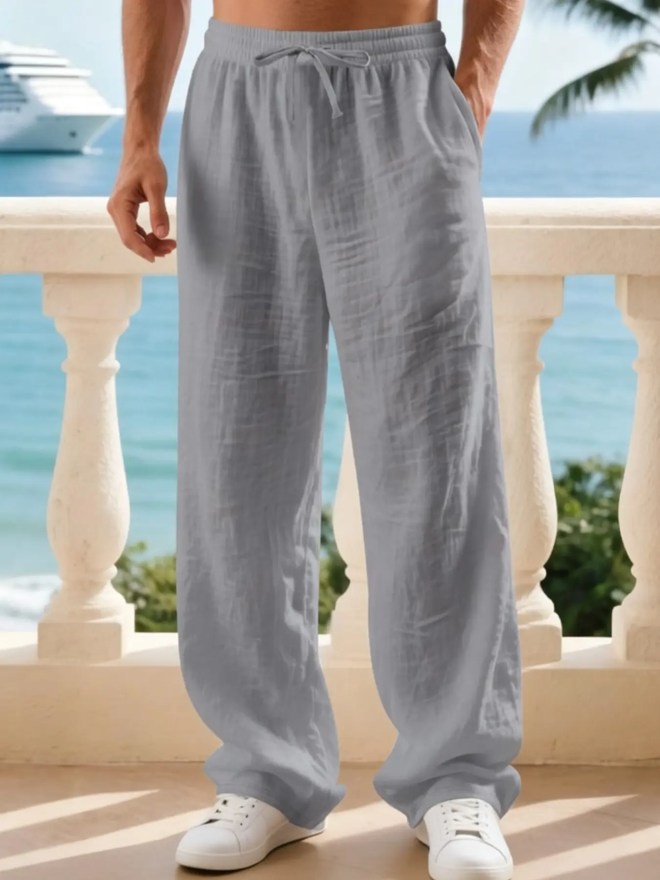 8-Pack Only $28.99 – Men’s Lightweight Linen-Feel Drawstring Casual Pants