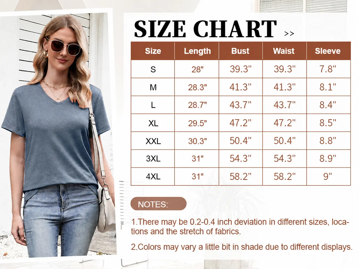4-Pack V Neck T Shirts for Women Short Sleeve Shirts Basic Casual Tees Loose Fit Plus Size Tops Plain Summer Clothes Minimalist