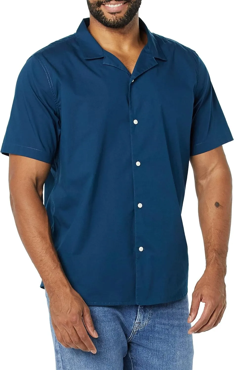 Men's Vacation Cotton Button-Down Short Sleeve Resort Shirt