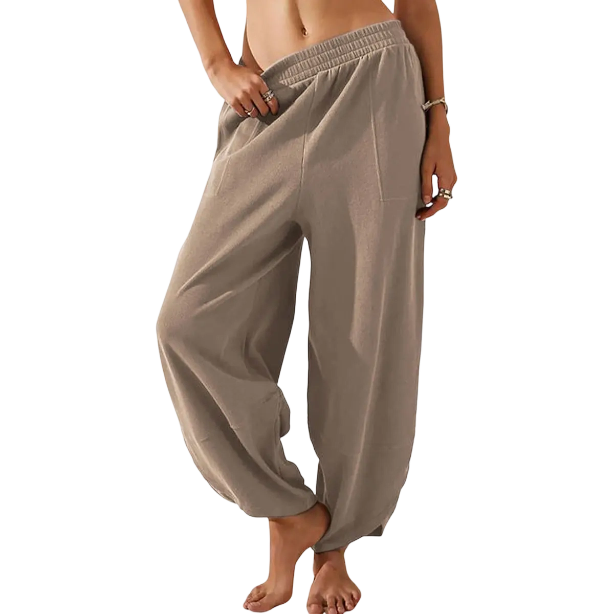 🛒 90% OFF NOW!Womens Baggy Wide Leg Pants Casual Elastic Waisted Palazzo Harem Pants With Pockets（Note: Colors are customizable.)