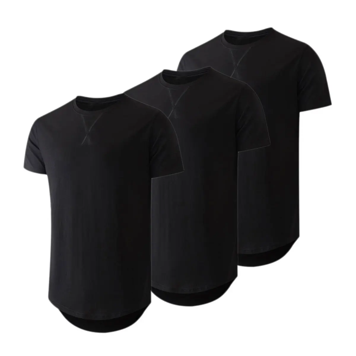 Men's 3 Pack Cotton Hipster Crewneck T-Shirts