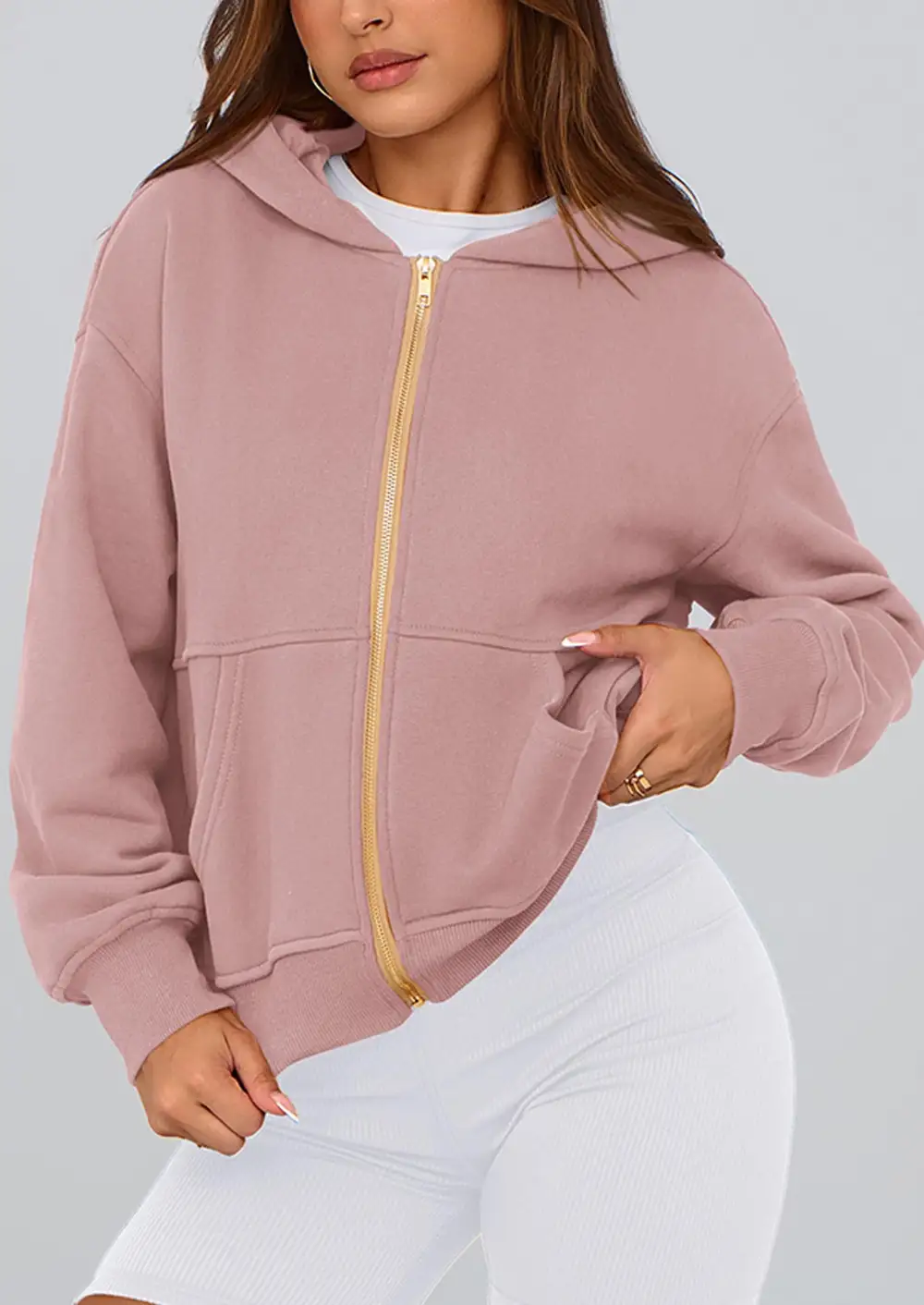 Hoodies ForWomen Sweatshirt Zip Up HoodieFall Fashion Trendy Long SleeveJackets Winter Clothing Outfits