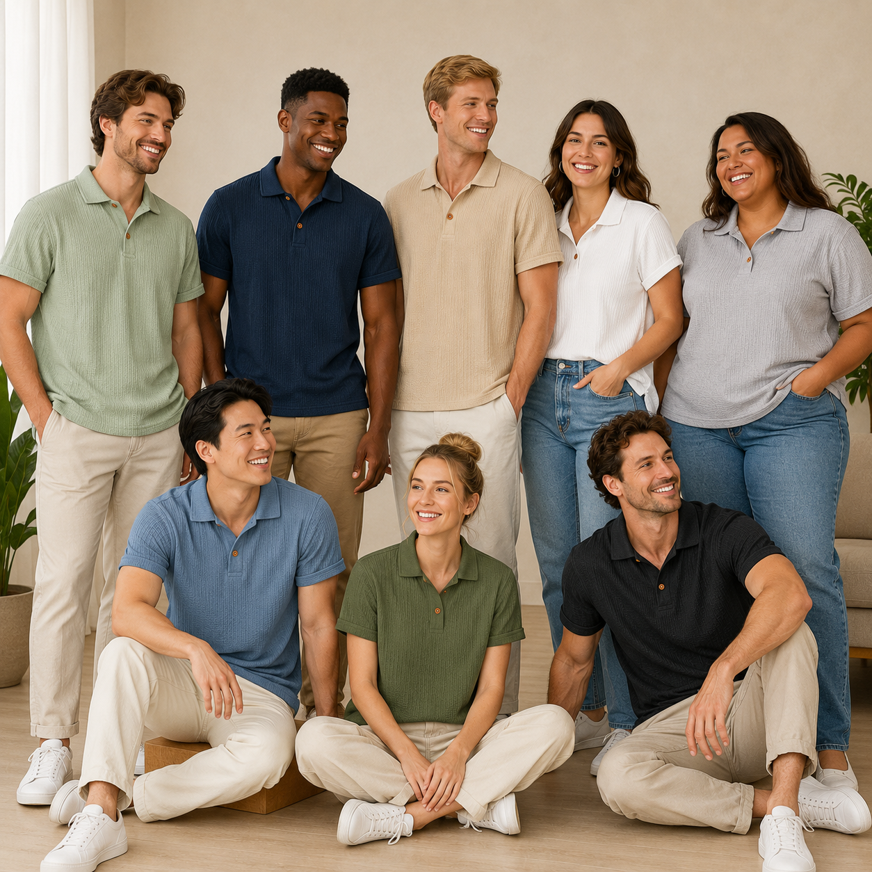 Clay Taupe polo shirt model image