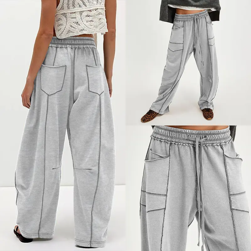 Flash Sale📢💝 Womens Barrel Sweatpants High Waisted Wide Leg Pants