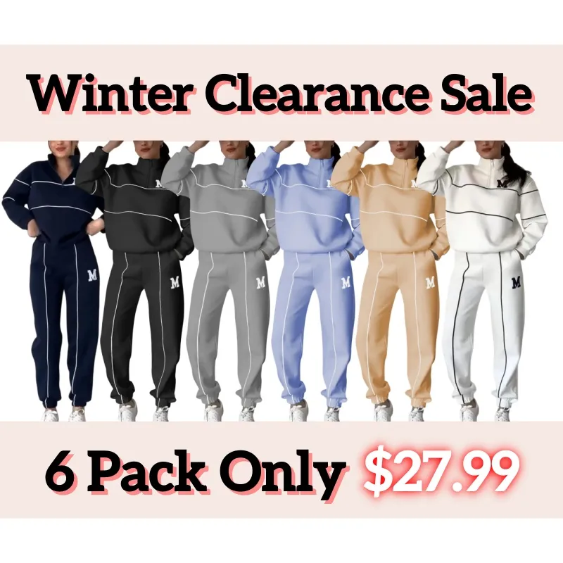 ⏰Winter Clearance Sale - 80% Off 🔥Women's Casual Letter M Long Sleeve Two Piece Set