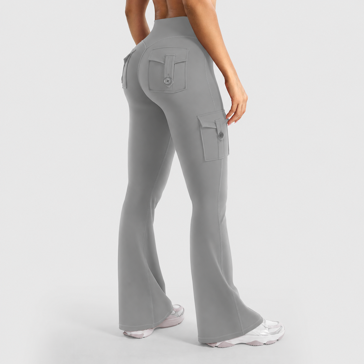 💥 8 Pack Only $24 | Women's Cargo Flare Leggings with Pockets 👖 High Waisted Hidden Scrunch Yoga Workout Pants ✨ No Front Seam Fitness Leggings
