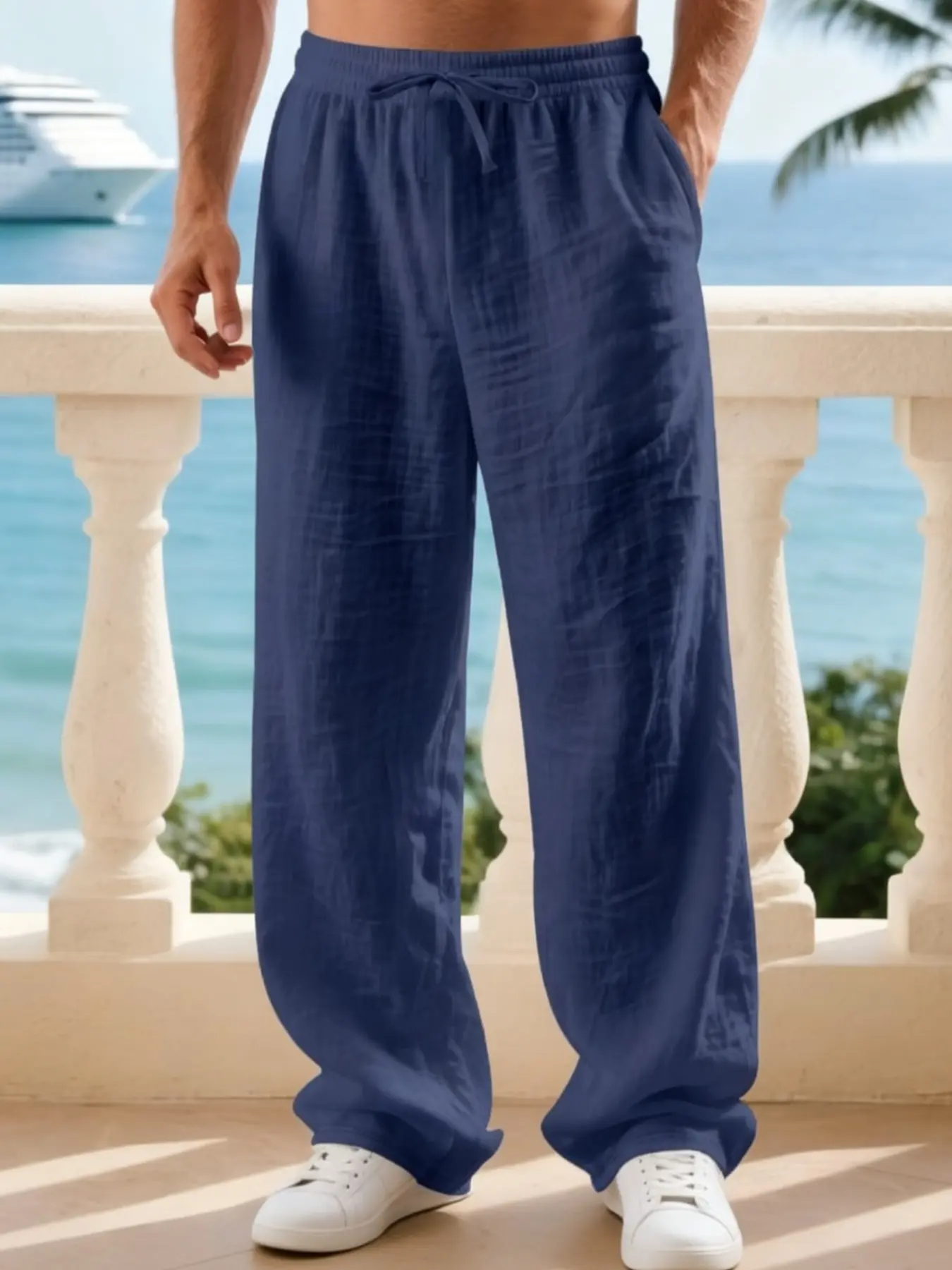 8-Pack Only $28.99 – Men’s Lightweight Linen-Feel Drawstring Casual Pants
