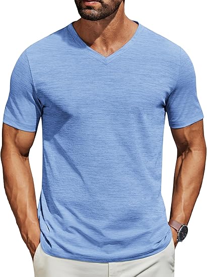 Men's Performance V-Neck Tee – Stretchy, Moisture-Wicking & Quick-Dry Comfort