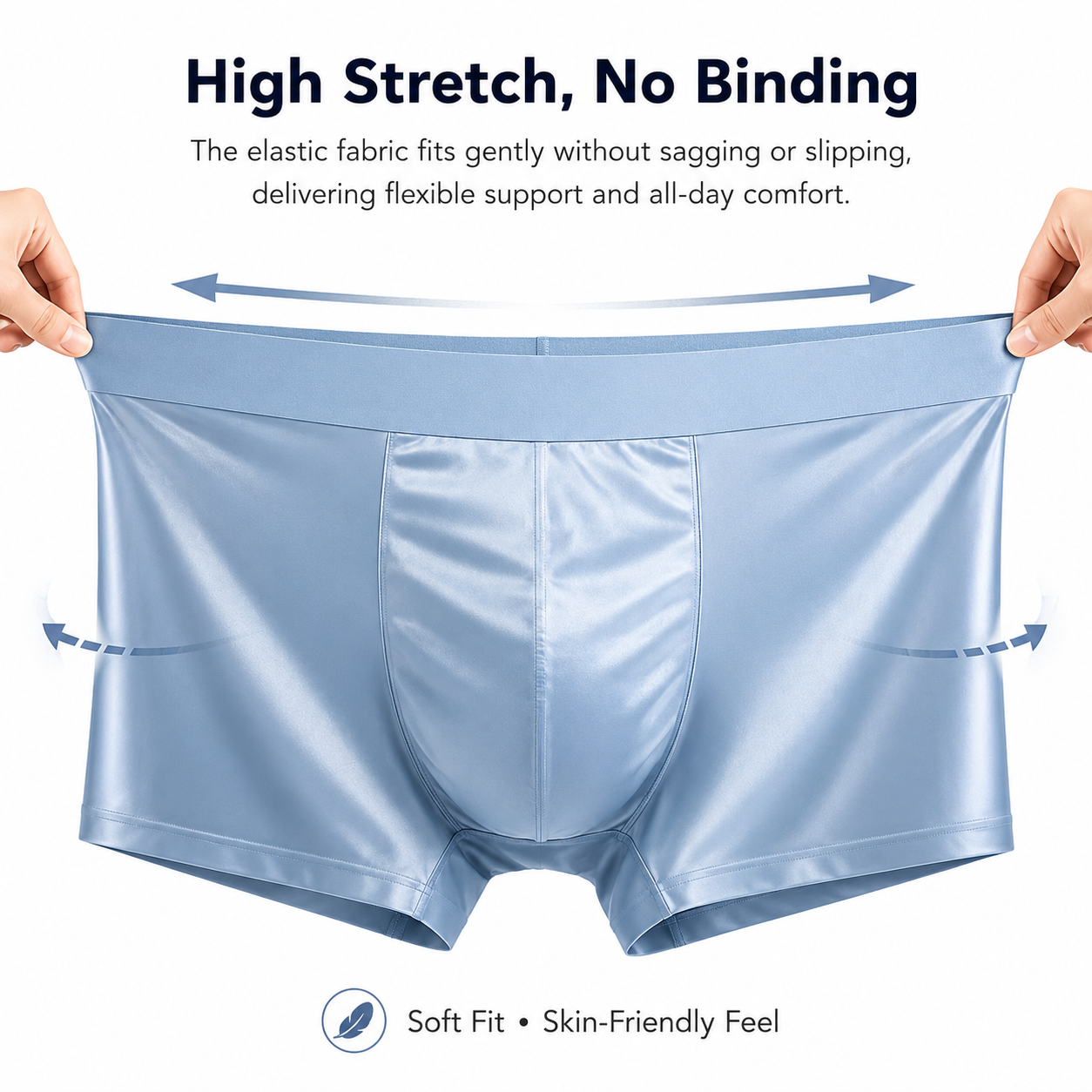 🔥Men's Ice Silk Fabric Underwear Set, 10 Pcs Solid Color Boxer Shorts, Breathable Comfortable Fit Boxers, Ideal for Summer Wear🎉