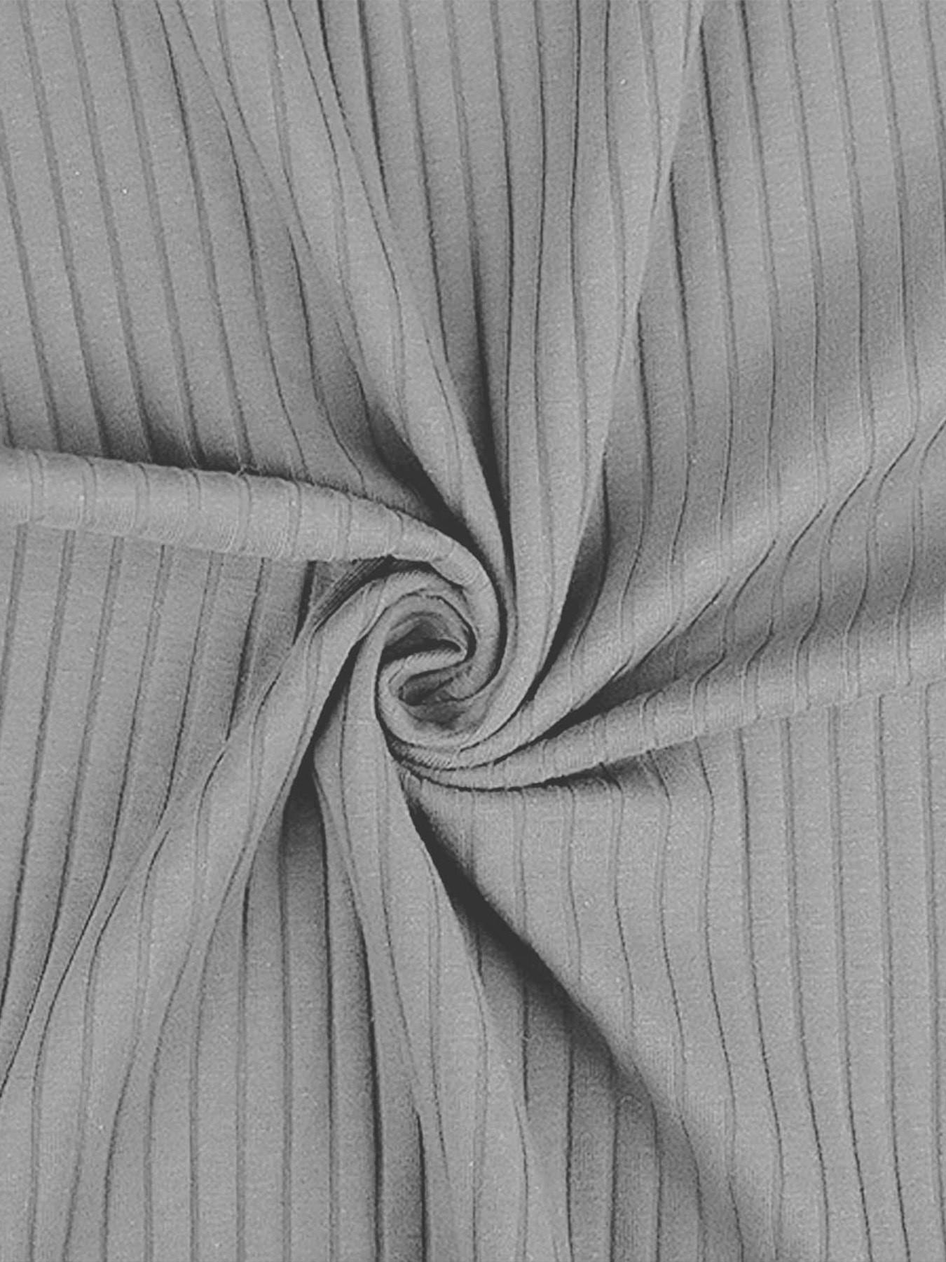 Soft stretch ribbed knit fabric texture detail