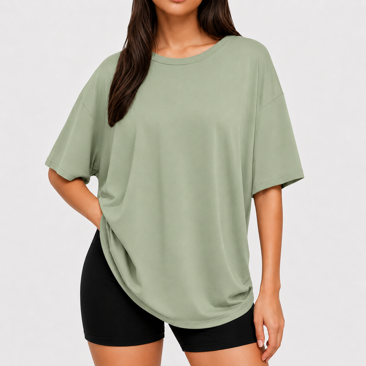 Oversized tee fabric and construction details