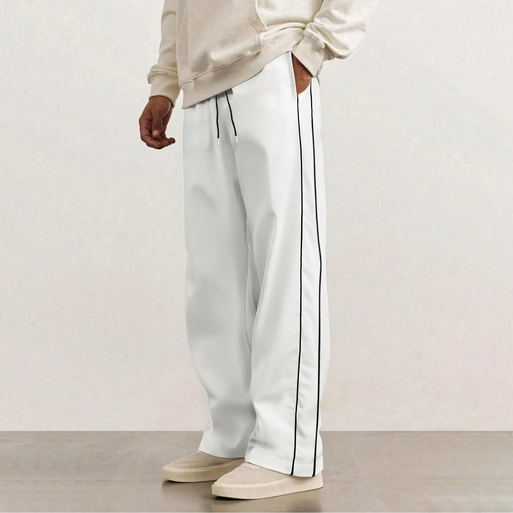 5-Pack Men’s Straight-Leg Striped Casual Pants for Spring/Autumn, Trendy High-Street Versatile Athletic Joggers for Summer