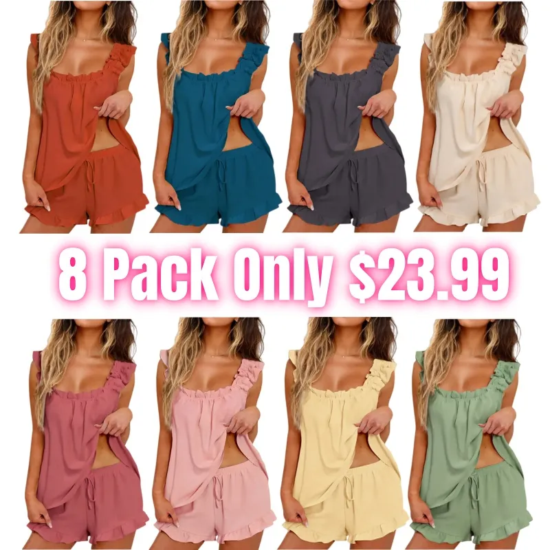 Women's 2-Piece Ruffle Pajama Set